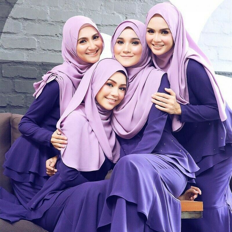 Women Fold Chiffon Shawl Plain Scarf Shayla Wrap Head Cover Islamic Muslim Hijab